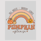 Fall Breeze and Pumpkin Please Rainbow DTF Transfer